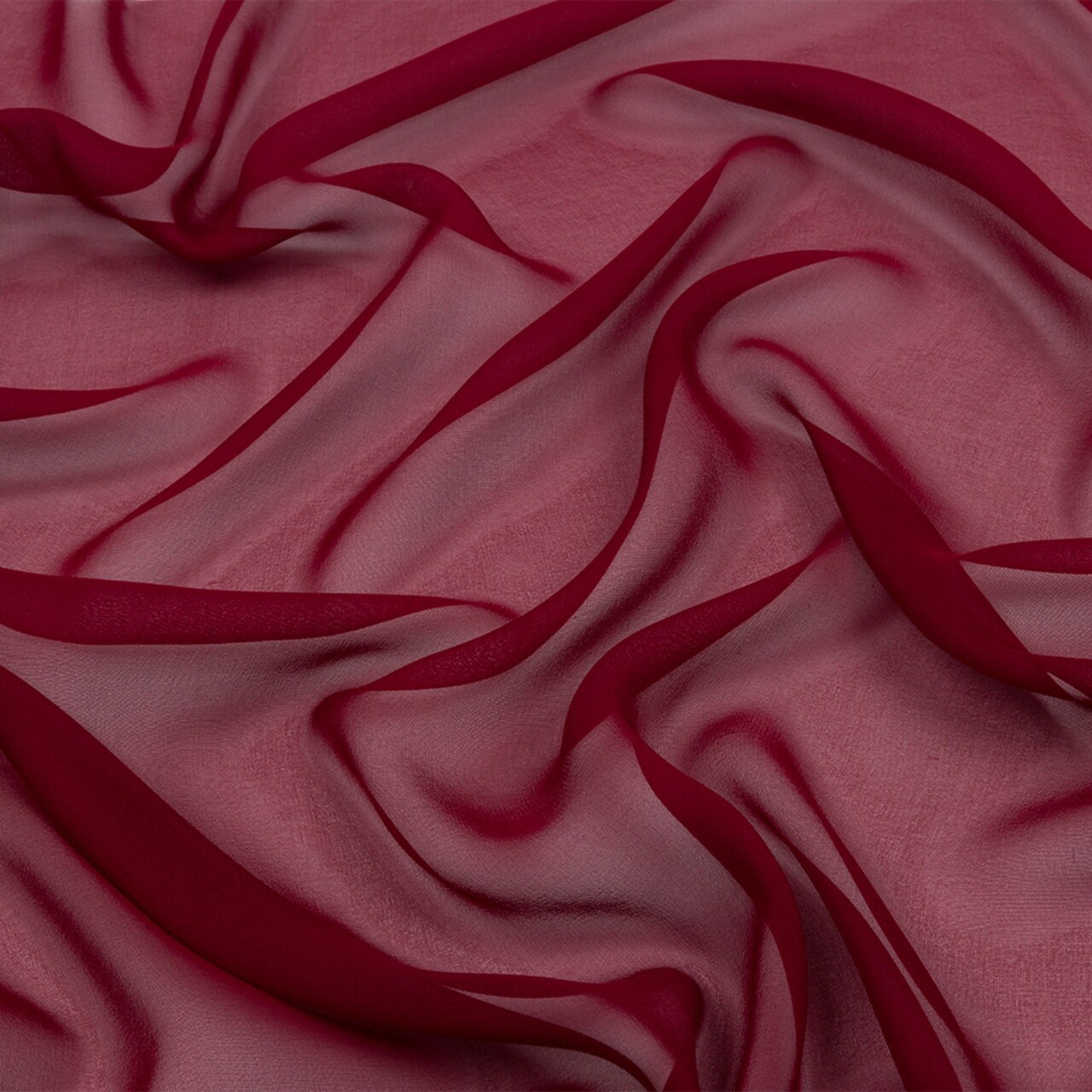 1 Yard Deep Wine Silk Chiffon Sheer Solid Red Luxury Apparel Fabric 54 Inch Width